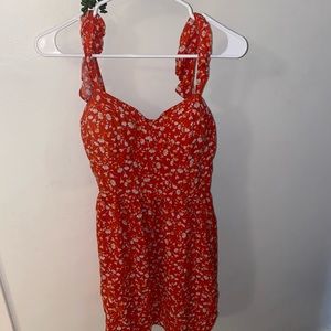 Lily Rose Dress|| Orange w/flowers